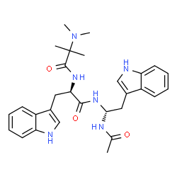 ChemSpider 2D Image | N,N,2-Trimethylalanyl-N-[(1R)-1-acetamido-2-(1H-indol-3-yl)ethyl]-D-tryptophanamide | C29H36N6O3