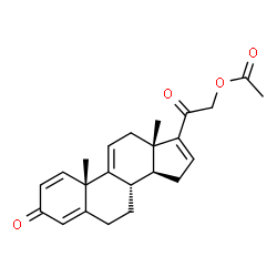 ChemSpider 2D Image | 3,20-Dioxopregna-1,4,9(11),16-tetraen-21-yl acetate | C23H26O4