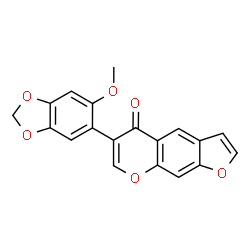 ChemSpider 2D Image | 6-(6-Methoxy-1,3-benzodioxol-5-yl)-5H-furo[3,2-g]chromen-5-one | C19H12O6