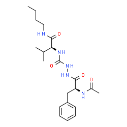 ChemSpider 2D Image | 2-[(2S)-2-Acetamido-3-phenylpropanoyl]-N-[(2S)-1-(butylamino)-3-methyl-1-oxo-2-butanyl]hydrazinecarboxamide | C21H33N5O4