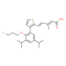ChemSpider 2D Image | (2E,4E)-5-{3-[2-(3-Fluoropropoxy)-3,5-diisopropylphenyl]-2-thienyl}-3-methyl-2,4-pentadienoic acid | C25H31FO3S