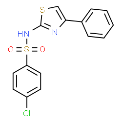ChemSpider 2D Image | 4-Chloro-N-(4-phenyl-1,3-thiazol-2-yl)benzenesulfonamide | C15H11ClN2O2S2