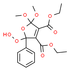 ChemSpider 2D Image | Diethyl 2-hydroperoxy-5,5-dimethoxy-2-phenyl-2,5-dihydro-3,4-furandicarboxylate | C18H22O9