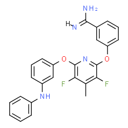 ChemSpider 2D Image | 3-{[6-(3-Anilinophenoxy)-3,5-difluoro-4-methyl-2-pyridinyl]oxy}benzenecarboximidamide | C25H20F2N4O2
