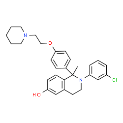 ChemSpider 2D Image | 2-(3-Chlorophenyl)-1-methyl-1-{4-[2-(1-piperidinyl)ethoxy]phenyl}-1,2,3,4-tetrahydro-6-isoquinolinol | C29H33ClN2O2