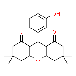 ChemSpider 2D Image | 9-(3-Hydroxyphenyl)-3,3,6,6-tetramethyl-3,4,5,6,7,9-hexahydro-1H-xanthene-1,8(2H)-dione | C23H26O4