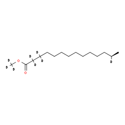 ChemSpider 2D Image | (~2~H_3_)Methyl (13R)-(2,2,3,3,13-~2~H_5_)tetradecanoate | C15H22D8O2