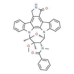 ChemSpider 2D Image | N-[(15R,16R,17R,18S)-17-Methoxy-17,18-dimethyl-5-oxo-28-oxa-4,14,19-triazaoctacyclo[12.11.2.1~15,18~.0~2,6~.0~7,27~.0~8,13~.0~19,26~.0~20,25~]octacosa-1,6,8,10,12,20,22,24,26-nonaen-16-yl]-N-methylben
zamide | C35H30N4O4