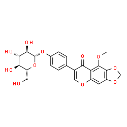 ChemSpider 2D Image | 4-(9-Methoxy-8-oxo-8H-[1,3]dioxolo[4,5-g]chromen-7-yl)phenyl beta-D-glucopyranoside | C23H22O11
