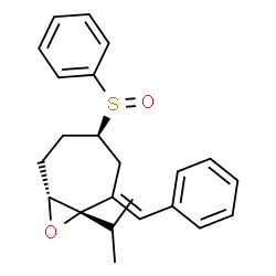 ChemSpider 2D Image | (1S,2E,4R,7R)-2-Benzylidene-1-isopropyl-4-(phenylsulfinyl)-8-oxabicyclo[5.1.0]octane | C23H26O2S