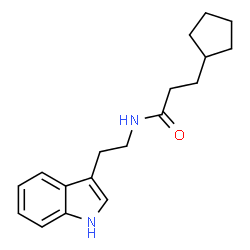 ChemSpider 2D Image | 3-Cyclopentyl-N-[2-(1H-indol-3-yl)ethyl]propanamide | C18H24N2O