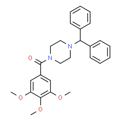 ChemSpider 2D Image | 1-(diphenylmethyl)-4-(3,4,5-trimethoxybenzoyl)piperazine | C27H30N2O4
