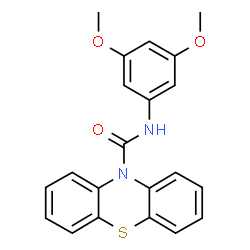 ChemSpider 2D Image | N-(3,5-Dimethoxyphenyl)-10H-phenothiazine-10-carboxamide | C21H18N2O3S
