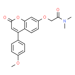 ChemSpider 2D Image | 2-[4-(4-Methoxy-phenyl)-2-oxo-2H-chromen-7-yloxy]-N,N-dimethyl-acetamide | C20H19NO5
