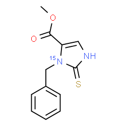 ChemSpider 2D Image | Methyl 3-benzyl-2-thioxo(3-~15~N)-2,3-dihydro-1H-imidazole-4-carboxylate | C12H12N15NO2S
