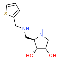 ChemSpider 2D Image | (2R,3R,4S)-2-{[(2-Thienylmethyl)amino]methyl}-3,4-pyrrolidinediol | C10H16N2O2S