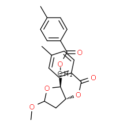 ChemSpider 2D Image | Methyl 2-deoxy-3,5-bis-O-(4-methylbenzoyl)-L-erythro-pentofuranoside | C22H24O6
