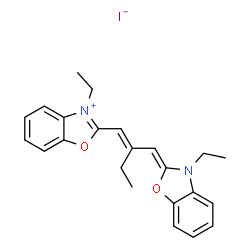 ChemSpider 2D Image | benzoxazolium, 3-ethyl-2-[2-[(3-ethyl-2(3H)-benzoxazolylidene)methyl]-1-buten-1-yl]-, iodide (1:1) | C23H25IN2O2