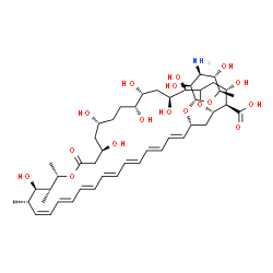 ChemSpider 2D Image | (2R,3S,5R,6R,9R,11R,15S,16R,17R,18S,19Z,21E,23E,25E,27E,29E,31E,33R,35S,36R,37S)-33-[(3-Amino-3,6-dideoxy-alpha-D-mannopyranosyl)oxy]-2,3,5,6,9,11,17,37-octahydroxy-15,16,18-trimethyl-13-oxo-14,39-dio
xabicyclo[33.3.1]nonatriaconta-19,21,23,25,27,29,31-heptaene-36-carboxylic acid | C47H73NO17