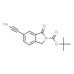 ChemSpider 2D Image | [(2-{[(2-Methyl-2-propanyl)oxy]carbonyl}-3-oxo-2,3-dihydro-1H-isoindol-5-yl)ethynyl]sodium | C15H14NNaO3