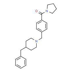 ChemSpider 2D Image | {4-[(4-Benzyl-1-piperidinyl)methyl]phenyl}(1-pyrrolidinyl)methanone | C24H30N2O