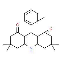 ChemSpider 2D Image | 3,3,6,6-Tetramethyl-9-o-tolyl-3,4,6,7,9,10-hexahydro-2H,5H-acridine-1,8-dione | C24H29NO2