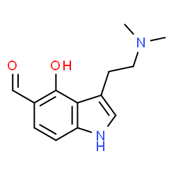 ChemSpider 2D Image | 3-[2-(Dimethylamino)ethyl]-4-hydroxy-1H-indole-5-carbaldehyde | C13H16N2O2