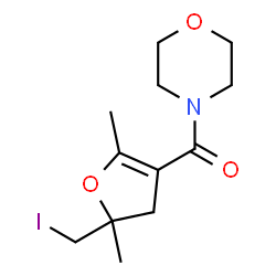 ChemSpider 2D Image | [5-(Iodomethyl)-2,5-dimethyl-4,5-dihydro-3-furanyl](4-morpholinyl)methanone | C12H18INO3