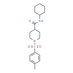ChemSpider 2D Image | N-Cyclohexyl-1-[(4-methylphenyl)sulfonyl]-4-piperidinecarboxamide | C19H28N2O3S