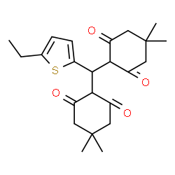 ChemSpider 2D Image | 2,2'-[(5-Ethyl-2-thienyl)methylene]bis(5,5-dimethyl-1,3-cyclohexanedione) | C23H30O4S