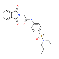 ChemSpider 2D Image | 2-(1,3-dioxoisoindol-2-yl)-N-[4-(dipropylsulfamoyl)phenyl]acetamide | C22H25N3O5S