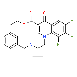 ChemSpider 2D Image | Ethyl 1-[2-(benzylamino)-3,3,3-trifluoropropyl]-6,7,8-trifluoro-4-oxo-1,4-dihydro-3-quinolinecarboxylate | C22H18F6N2O3
