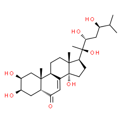 ChemSpider 2D Image | (2beta,3beta,5beta,22R,24R)-2,3,14,20,22,24-Hexahydroxycholest-7-en-6-one | C27H44O7