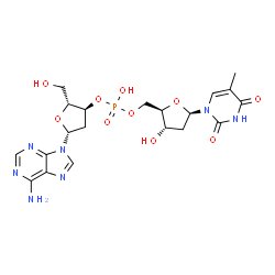 ChemSpider 2D Image | (2R,3S,5R)-5-(6-Amino-9H-purin-9-yl)-2-(hydroxymethyl)tetrahydro-3-furanyl [(2R,3S,5R)-3-hydroxy-5-(5-methyl-2,4-dioxo-3,4-dihydro-1(2H)-pyrimidinyl)tetrahydro-2-furanyl]methyl hydrogen phosphate (non
-preferred name) | C20H26N7O10P