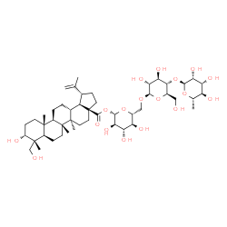 ChemSpider 2D Image | 6-Deoxy-alpha-L-mannopyranosyl-(1->4)-beta-D-glucopyranosyl-(1->6)-1-O-[(3alpha)-3,23-dihydroxy-28-oxolup-20(29)-en-28-yl]-beta-D-glucopyranose | C48H78O18