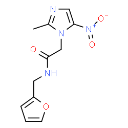 ChemSpider 2D Image | N-(2-Furylmethyl)-2-(2-methyl-5-nitro-1H-imidazol-1-yl)acetamide | C11H12N4O4