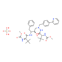 ChemSpider 2D Image | Methyl {(5R,10R,14R)-11-benzyl-10-hydroxy-15,15-dimethyl-5-(2-methyl-2-propanyl)-3,6,13-trioxo-8-[4-(2-pyridinyl)benzyl]-2-oxa-4,7,8,12-tetraazahexadecan-14-yl}carbamate sulfate (1:1) (non-preferred n
ame) | C38H54N6O11S