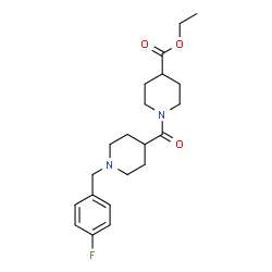 ChemSpider 2D Image | Ethyl 1-{[1-(4-fluorobenzyl)-4-piperidinyl]carbonyl}-4-piperidinecarboxylate | C21H29FN2O3