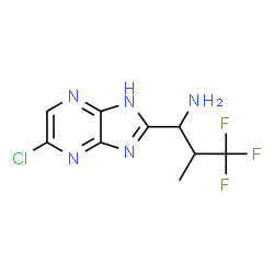 ChemSpider 2D Image | 1-(5-Chloro-1H-imidazo[4,5-b]pyrazin-2-yl)-3,3,3-trifluoro-2-methyl-1-propanamine | C9H9ClF3N5