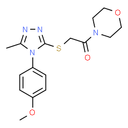 ChemSpider 2D Image | 2-{[4-(4-Methoxyphenyl)-5-methyl-4H-1,2,4-triazol-3-yl]sulfanyl}-1-(4-morpholinyl)ethanone | C16H20N4O3S