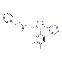 ChemSpider 2D Image | N-Benzyl-2-{[4-(3,4-dimethylphenyl)-5-(4-pyridinyl)-4H-1,2,4-triazol-3-yl]sulfanyl}acetamide | C24H23N5OS