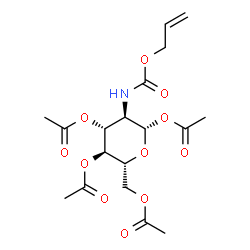 ChemSpider 2D Image | 1,3,4,6-Tetra-O-acetyl-2-{[(allyloxy)carbonyl]amino}-2-deoxy-beta-D-glucopyranose | C18H25NO11