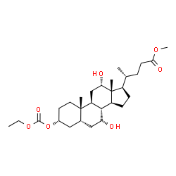 ChemSpider 2D Image | Methyl (3alpha,5beta,7alpha,12alpha)-3-[(ethoxycarbonyl)oxy]-7,12-dihydroxycholan-24-oate | C28H46O7