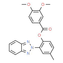 ChemSpider 2D Image | 2-(2H-Benzotriazol-2-yl)-4-methylphenyl 3,4-dimethoxybenzoate | C22H19N3O4