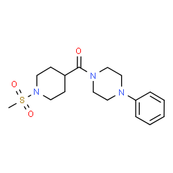 ChemSpider 2D Image | [1-(Methylsulfonyl)-4-piperidinyl](4-phenyl-1-piperazinyl)methanone | C17H25N3O3S