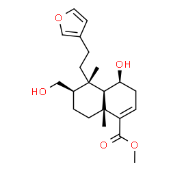 ChemSpider 2D Image | Methyl (4S,4aR,5S,6R,8aR)-5-[2-(3-furyl)ethyl]-4-hydroxy-6-(hydroxymethyl)-5,8a-dimethyl-3,4,4a,5,6,7,8,8a-octahydro-1-naphthalenecarboxylate | C21H30O5