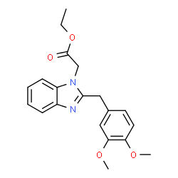 ChemSpider 2D Image | Ethyl [2-(3,4-dimethoxybenzyl)-1H-benzimidazol-1-yl]acetate | C20H22N2O4
