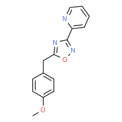 ChemSpider 2D Image | 2-[5-(4-Methoxybenzyl)-1,2,4-oxadiazol-3-yl]pyridine | C15H13N3O2