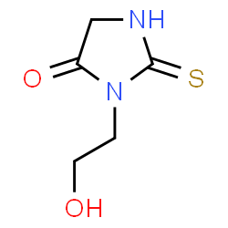 ChemSpider 2D Image | 3-(2-Hydroxyethyl)-2-thioxo-4-imidazolidinone | C5H8N2O2S