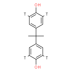 ChemSpider 2D Image | 4,4'-(2,2-Propanediyl)di(2,6-~3~H_2_)phenol | C15H12T4O2